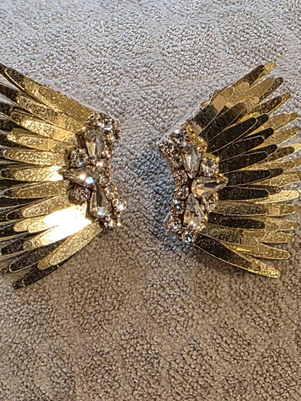 Mignonne Gavigan Gold Wing Crystal Statement Earrings